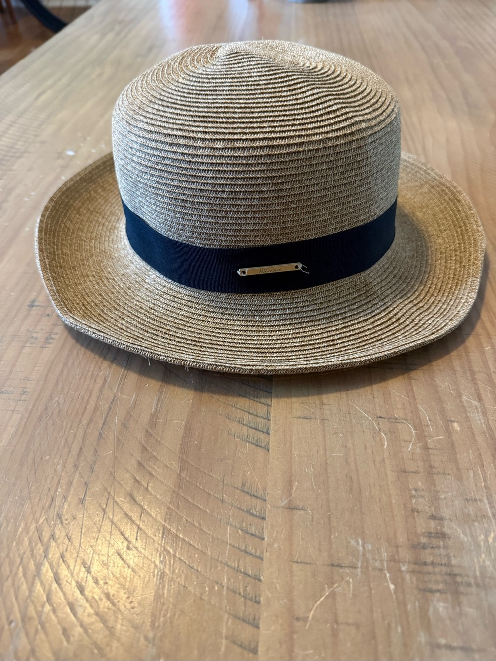 Men's Straw Fedora Hat with Black Band - Neutral Tan